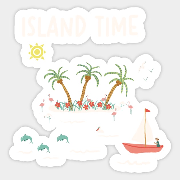 Island Time Sticker by MarcyBrennanArt